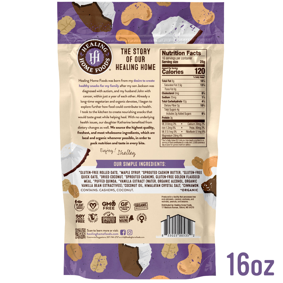 Cashew Coconut Crunch Granola - Case of 4 (1 lb Bags)