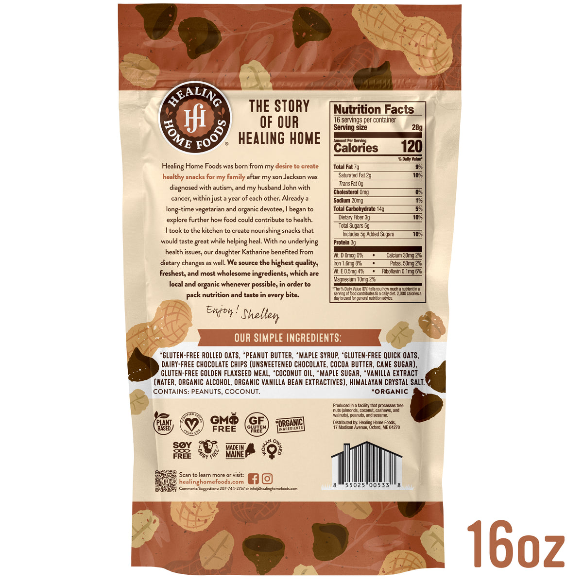 P-Nutty Chip Granola - Case of 4 (1 lb Bags)
