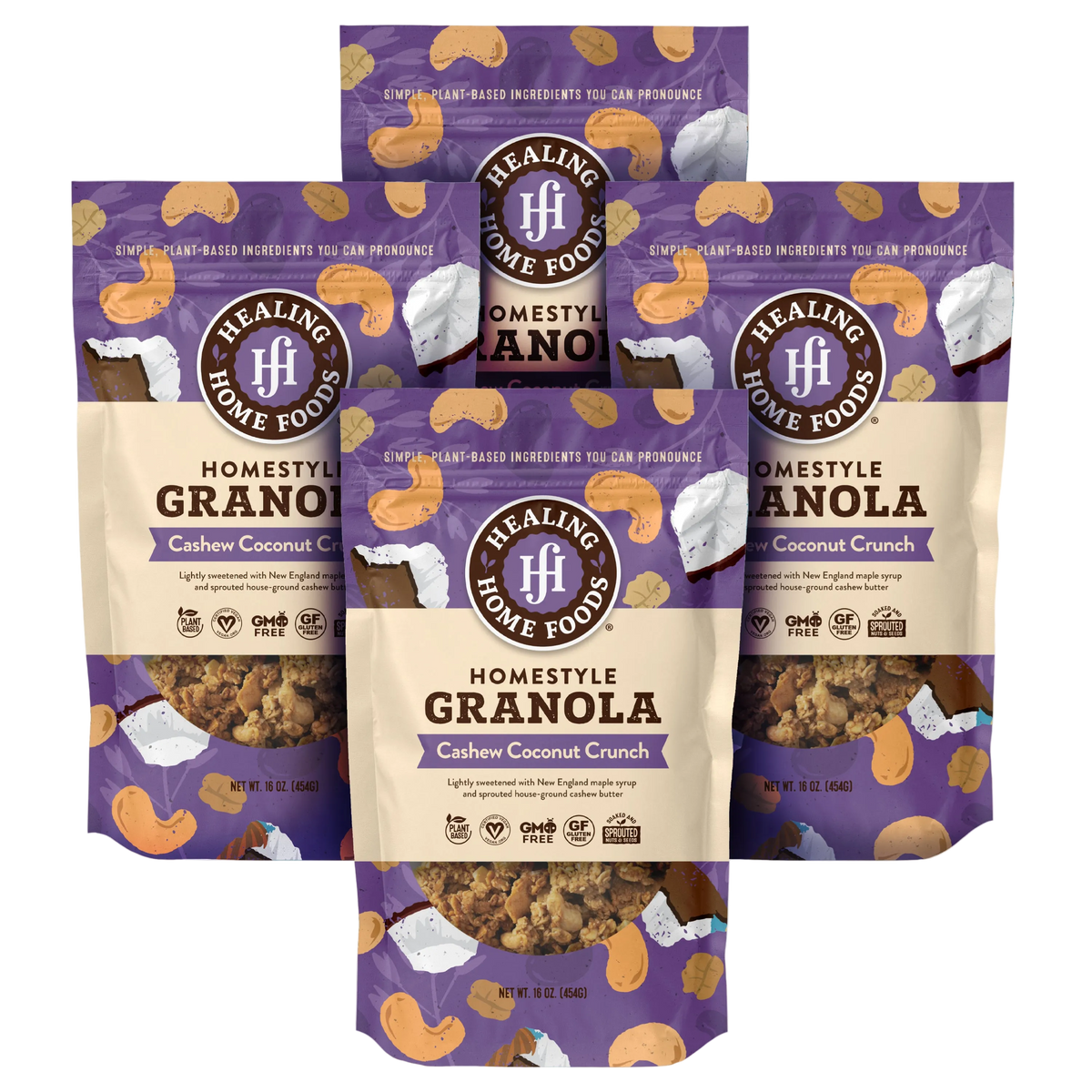 Reduced Sugar Cashew Coconut Crunch Granola - Case of 4 (1 lb Bags)