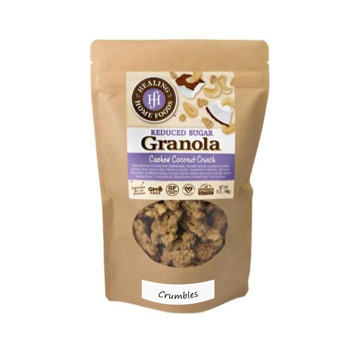 Crumbles ~ Reduced Sugar Cashew Coconut Crunch
