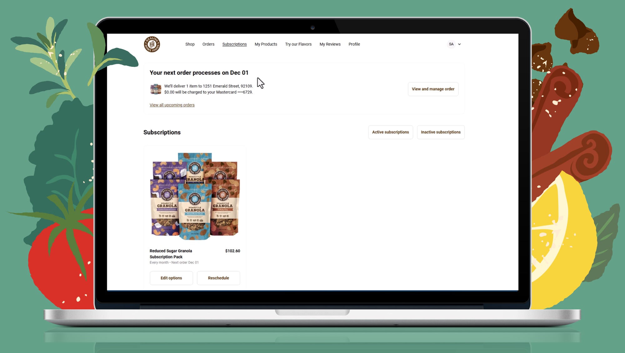 Managing Your Subscription - Healing Home Foods