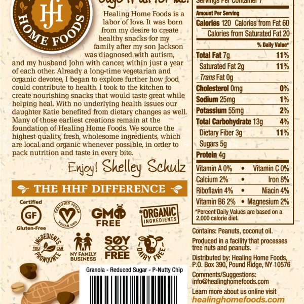 Reduced Sugar P-Nutty Chip - Healing Home Foods